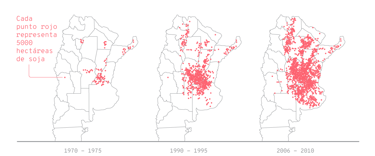 A tan solo tres años de su introducción en la Argentina, la soja RR representó el 99% de la soja producida en el país. Esta proporción se mantiene hasta hoy, aunque ocupando una mayor superficie (20 millones de hectáreas aproximadamente).